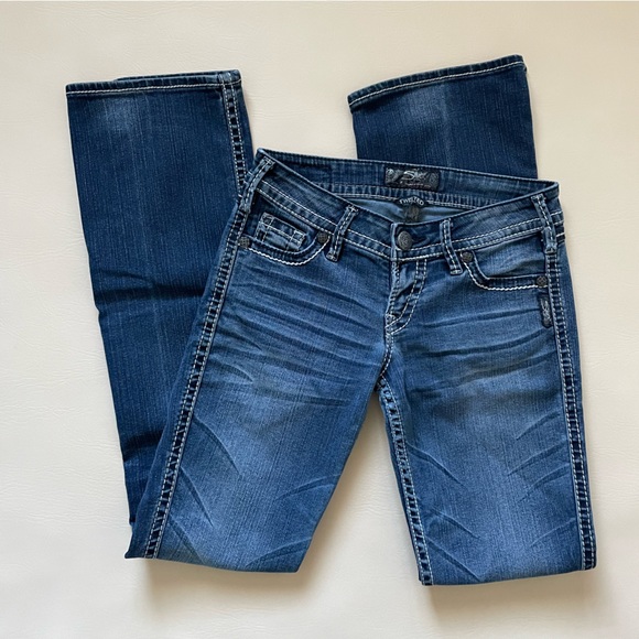 NWOT Silver Jeans Twisted Slit Ankle Bootcut Stretch Womens 24W 33L - Picture 15 of 15